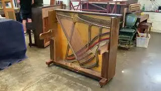 L&S Pianos - Dismantling the timber cabinet of an upright piano
