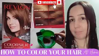 How to colour your hair at home, Revlon 54 Shade Light golden Brown 🤎 Stylish Nida 