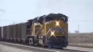 Two coal trains on the UP one with some vintage hoppers April 7, 2020