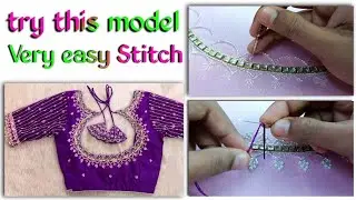 Very Unique Model, SILVER AND SILK THREAD, FRENCH  KNOT WORK, MAGGAM WORK TUTORIAL
