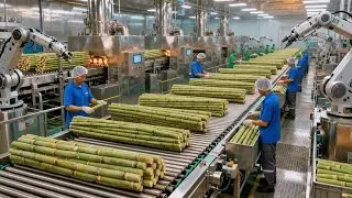 Inside a Cane Sugar Extraction Processing Plant: From Sugarcane to Crystal Sugar (Complete Process)