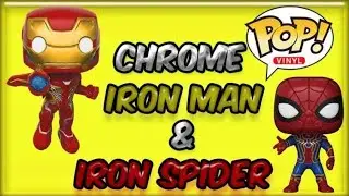 Эксклюзивные виниловые хромированные фигурки Funko Pop Iron Spider и Iron Man