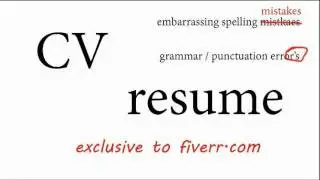 I will proofread your resume or CV for spelling and grammatical errors
