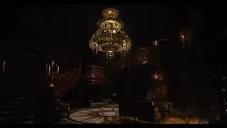 Resident Evil Village save room music with rain/thunderstorm ambience