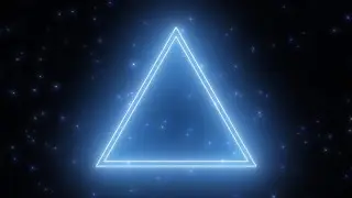 Simple Flickering Neon Laser Electric Triangle Shape Glowing Overlay 4K UHD 60fps 1 Hour Video Loop