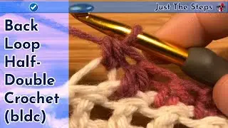 Back Loop Half-Double Crochet (BLOhdc, BLhdc) | Just The Steps Crochet