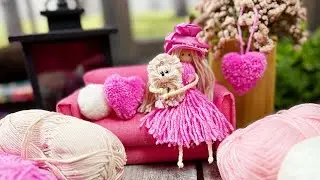 DIY How to make a Pom Pom Yarn Doll | Cute Doll Making with Wool | Super Easy Doll Make at Home