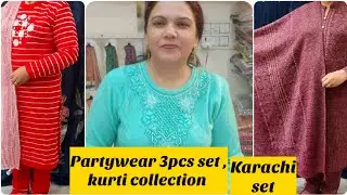 🌹Partywear 3pcs set, kurti collection | Karachi set | Haridwar family vlogs 2022....