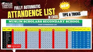 Create Automatic Attendance Sheet in Excel | Full Tutorial in Urdu / Hindi