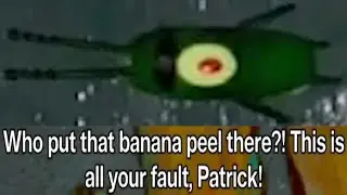 Plankton falls down the stairs (AI Sponge Rehydrated Clip)