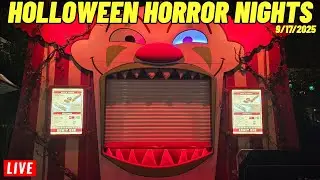 🔴Live: Halloween Horror Nights HHN 34 at Universal Studios Orlando Florida Wednesday night 9/17/2025
