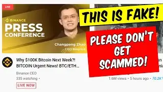FAKE Binance Live Conference on YouTube (SCAM Giveaway!)