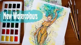 Testing Rosa watercolours and drawing 