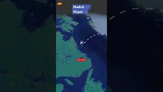 Flight from Madrid to Miami ✈️ #airline #map #travelroutes