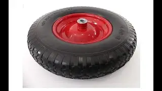 Tech Team Flat Free Tire and Wheel, 4.00-8 on Steel Hub, Dual Ball Bearings, 5/8&rdquo; Axle - Overview