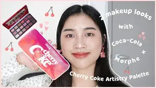 2 makeup looks / Coca-Cola x Morphe cherry coke artistry palette 🍒 / swatch & honest reviews ✨