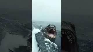 Встреча с огромной морской хищной рептилией в открытом море #fishing