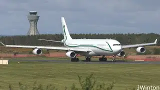 BEAUTIFUL AirX A340-300 Takeoff Runway 25 at Newcastle Airport (4K)