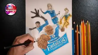 Drawing Fantastic Four: First Steps - Colored Pencil Timelapse