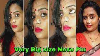 Very Big size Nose pin, How to wear and remove nose pin