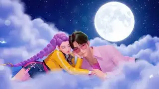 Deep Sleep in 5 Minutes 🌙 Rumi & Jinu’s Peaceful Cloud Journey for Calm Mind & Relaxation