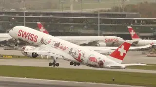 New Swiss A350 Go-Around! I 4K ✈️🇨🇭 #aviation #goaround
