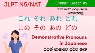【JLPT N5 Grammar Lesson 5】これ それ あれ どれ | この その あの どの |Demonstrative Pronouns in Japanese | සර්ව නාම