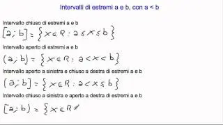 Gli intervalli, aperti e chiusi, limitati e illimitati - definizioni