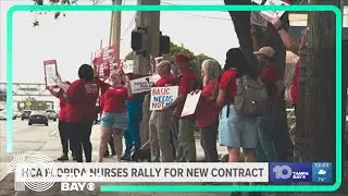 HCA nurses rally for contract with better staffing, work conditions