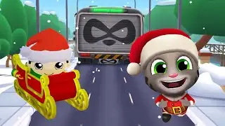 Santa Tom Vs Santa Ryan With Rocket Sleigh &ndash; Talking Tom Gold Run Vs Tag With Ryan