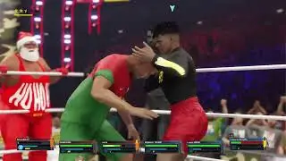 @IShowSpeed , gigachad , santa  vs RONALDO , MESSI , TRUMPH in a 6 man TAG  #wwe2k23 #funny #wwe