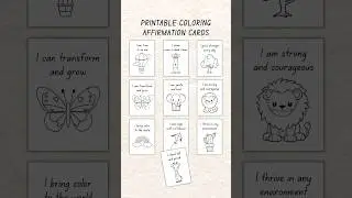 🎨 Printable Coloring Affirmation Cards for Kids | Positive Affirmation Cards to Color