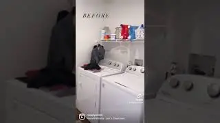 Laundry room makeover diy motivation renter friendly #cleaningmotivation