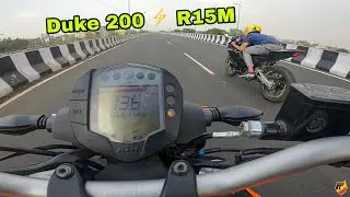 YAMAHA R15M vs KTM DUKE 200 (BS6) | DRAG RACE | COMPARISON KTM vs YAMAHA
