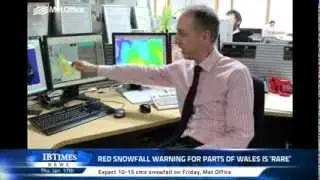 Red snowfall warning for parts of Wales is 'rare'