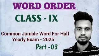 Word Order Class 9 Seba Solution | Jumble word Arrange From Question bank 