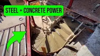 Rebar Installation and Concrete Pouring for Spiral Stairs | Full Construction Process