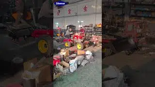 25HP Mini Wheeled Tractor with Rotary Tiller and Bulldozer Shovel #cultivator #tiller #excavator