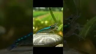 Metallic Rainbow Shrimp Found in Farmland Pond? 🌈🦐 #nature #rivercrab #wildlife