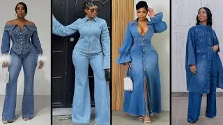 Latest luxury denim best designs | gowns | pants | two piece