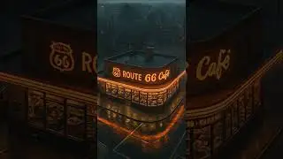 Route 66 Rainstorm &ndash; Neon Lights & Thunder | 1980s Aesthetic #Shorts