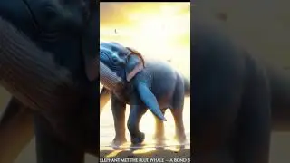 When the Elephant Met the Blue Whale &mdash;A Bond Beyond Nature! 🐘💙🐋#ElephantAndWhale #EpicNature #AIArt