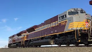SUPER RARE DOUBLE CP RAIL HERITAGE SD70ACu LEADERS!!!! CP 7010 and 7015 lead CP 197 into Calgary, AB