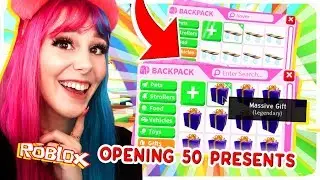 Opening 50 NEW MASSIVE GIFTS to Get the HOVERBOARD! (I GOT SO LUCKY!) Adopt Me Roblox Challenge