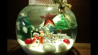 DIY christmas decoration using old Aquarium 🎅🎄⛄