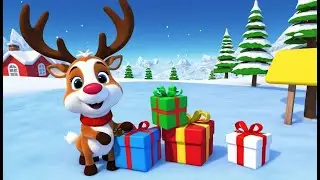 Baby Reindeer Delivers Presents on Snowy ❄️🦌🎁 | 3D Animated Nursery Rhyme for Kids