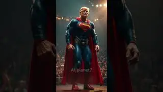 Trump and Superman Hybrid flexing his muscles on the ring #superman #trump #fusion #hybrid #aiart