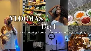 VLOGMAS ДЕНЬ 1✨ Покупка продуктов + готовка + создание контента + болтовня и многое другое