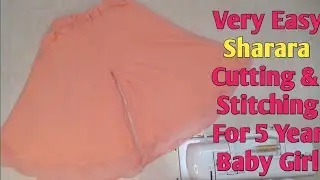 Sharara cutting and stitching for 5 year kids | Sharara cutting and stitching | DIY baby sharara