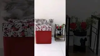 Transform a Simple Box into an Ottoman | DIY Stool Tutorial #shorts #diy #shortsfeed